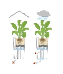 LECHUZA® QUADRO LS, All-in-One-Set -Garten Umfassend Geschäft 001 InOutdoorLechuza