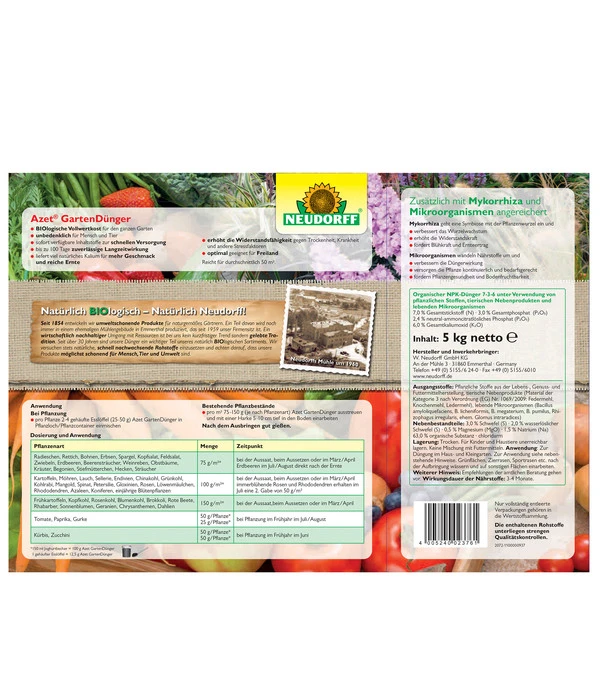 Neudorff Azet® Gartendünger, 5 Kg 4 Neudorff Azet® Gartendünger, 5 Kg – Bild 2