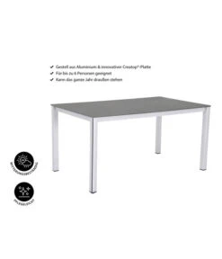 MWH Loft-Tisch Elements, Ca. B160/H74/T90 Cm 10 MWH Loft-Tisch Elements, Ca. B160/H74/T90 Cm -Garten Umfassend Geschäft 1897149 WE IG 001 ElementsTisch160x90x74cmSilberNEU