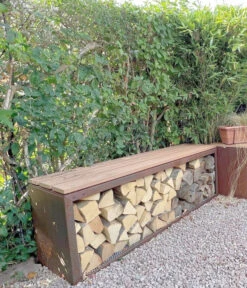 Palatino Cortenstahl-Kaminholzlager Woodpecker PRO -Garten Umfassend Geschäft 2015329 WE MO 003 PalatinoKaminholzregalBankWPPro100