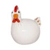 Keramik-Henne Sitzend, Weiß Glasiert, 21 X 18 X 25 Cm -Garten Umfassend Geschäft 2429769 WE FS 001 KER HENNESITZENDH25CM