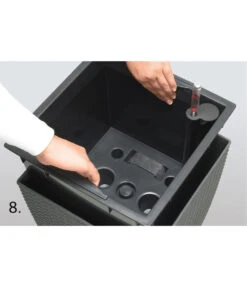 Dehner Kunststoff-Flechttopf Dallas, Quadratisch -Garten Umfassend Geschäft 2460004 2460020 WE DE 009 EmsaKunststofftopf36x36cm