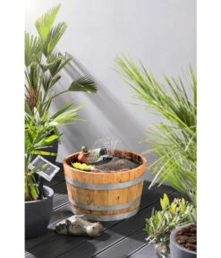 Holz-Weinfasskübel, Rund, Braun -Garten Umfassend Geschäft 2505824 WE MO 003 weinfasskuebel 50x30cm