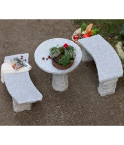 Dehner Granit-Gartenbank, Gebogen, 2-Sitzer -Garten Umfassend Geschäft 2741668 2741676 WE MO 002 GranitTischRundGartenbank