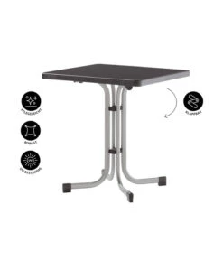 Sieger Boulevard-Klapptisch Mecalit®-PRO, Ca. B70/H72/T70 Cm -Garten Umfassend Geschäft 3885589 WE IG 001 KLAPPTISCHGRAPHIT70X70hellgrau