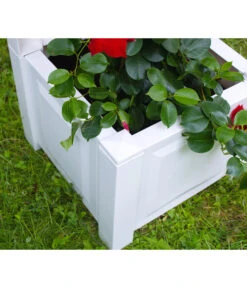 KHW Kunststoff-Pflanzkasten Mit Spalier, 43 X 43 X 140 Cm -Garten Umfassend Geschäft 3913688 WE DE 001 KastenSpalier43weiss