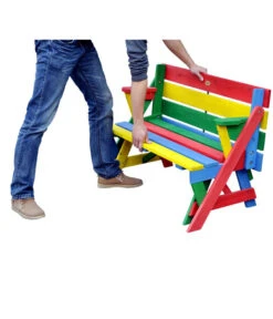 Habau Kinder Picknickbank Bunt, 100 X 50 X 62 Cm -Garten Umfassend Geschäft 4031100 WE FS 003 KinderPicknickbank