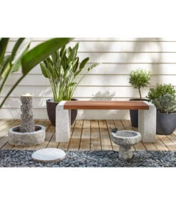 Dehner Granit-Gartenbrunnen Drill, Ca. Ø45/H55 Cm -Garten Umfassend Geschäft 4071049 WE MO 001 DehnerGranit GartenbankmitWPCFlaecheSteinbankSitzbank