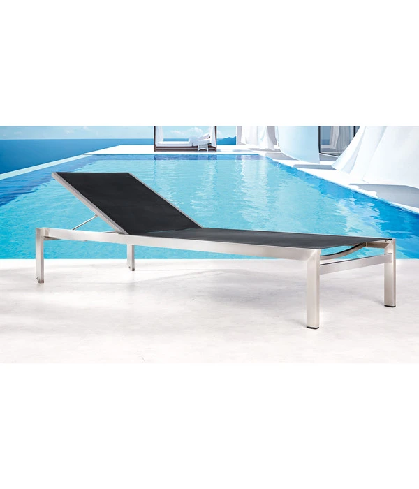 Best Rollliege Marbella, Edelstahl, Schwarz, Ca. B67/H33/T200 Cm 4 Best Rollliege Marbella, Edelstahl, Schwarz, Ca. B67/H33/T200 Cm – Bild 2