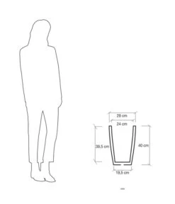 Farmet Kunststoff-Topf-Set Hydrus, Quadratisch, Anthrazit, 2-teilig -Garten Umfassend Geschäft 4110128 WE DE 004 HYDRUSQuadratischerPflanzkuebel29x29x40cmhochDUNKELANTHRAZIT
