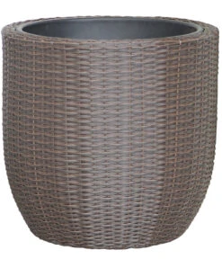 Dehner Polyrattan-Topf Alicante, Rund, Braun