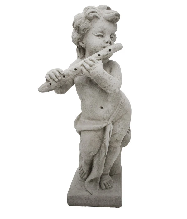 Fantasieco Steinputte Musikant Mit Flöte, Ca. B25/H58/T22 Cm 3 Fantasieco Steinputte Musikant Mit Flöte, Ca. B25/H58/T22 Cm