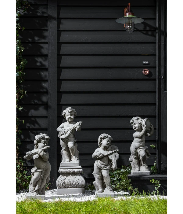 Fantasieco Steinputte Musikant Mit Flöte, Ca. B25/H58/T22 Cm 4 Fantasieco Steinputte Musikant Mit Flöte, Ca. B25/H58/T22 Cm – Bild 2