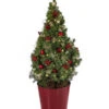 Geschmückter Weihnachtsbaum Antik, Mit Lichterkette, Ca. H70 Cm -Garten Umfassend Geschäft 6201974 WE FS 001 WeihnachtsbaeumchenAntikrot23cmLED