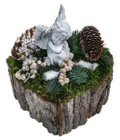 Grabgesteck Elias, Herzförmig, Weiß, Ca. B20/H20/T20 Cm