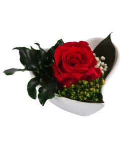 Dehner Herzschale Mit Longlife-Rose Aneta, Ca. B8/H5 Cm