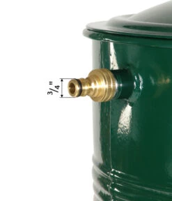 RENNER Metall-Regentonne Inkl. Steckanschluss, 150 L, Dunkelgrün -Garten Umfassend Geschäft 6609481 WE BG 003 RegenwasserSammeltonnemitSteckanschlussca150l