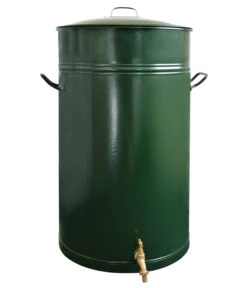 RENNER Metall-Regentonne Inkl. Steckanschluss, 150 L, Dunkelgrün