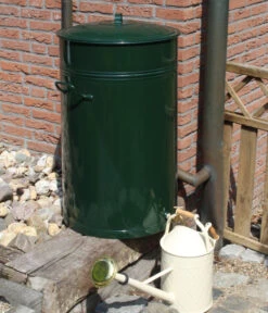 RENNER Metall-Regentonne Inkl. Steckanschluss, 150 L, Dunkelgrün -Garten Umfassend Geschäft 6609481 WE MO 002 RegenwasserSammeltonnemitSteckanschlussca150l