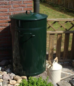 RENNER Metall-Regentonne Inkl. Steckanschluss, 150 L, Dunkelgrün -Garten Umfassend Geschäft 6609481 WE MO 003 RegenwasserSammeltonnemitSteckanschlussca150l