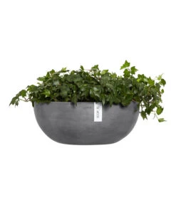 Ecopots Kunststoff-Schale Sofia Wall Mit Wassersystem, Oval, Grau, Ca. B43/H17,5/T25 Cm -Garten Umfassend Geschäft 6614515 WE FS 004 EcopotsKunststoffSchaleSofiaWallmitWassersystemovalgrau