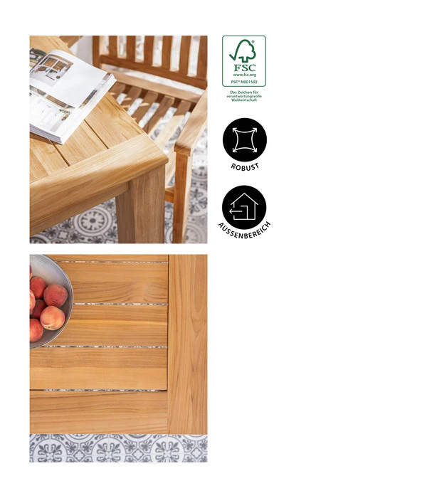 Dehner Teaktisch Havanna, Ca. B90/H75/T90 Cm 7 Dehner Teaktisch Havanna, Ca. B90/H75/T90 Cm – Bild 5