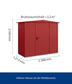 Hörmann Berry-Gerätehaus Classic-S Typ 1, Ca. B258,8/H216/T121,3 Cm -Garten Umfassend Geschäft 6668297 WE BG 001 HoermannMetallgeraetehaus