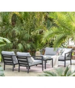 Dehner Alu-Lounge New York, 4-teilig -Garten Umfassend Geschäft 6670954 WE MO 001 DehnerAluLoungeNewYork