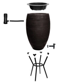 Capi Europe Kunststoff-Regentonne Rib, 130 L -Garten Umfassend Geschäft 6695100 WE DE 004 RegentonneRibSchwarz130