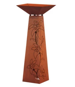 Ferrum Metall-Trapez-Säule Flower, Ca. B30/H116,5/T30 Cm