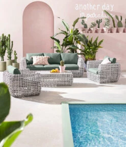 Dehner Flechtlounge Bali, 4-teilig -Garten Umfassend Geschäft 6705305 WE MO 001 LoungeBaliNEU