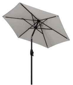 Derby Kurbelschirm Basic Lift Neo, Rund, Ca. Ø180 Cm -Garten Umfassend Geschäft 6739130 WE FS 002 BasicLiftNeo180hellgrau