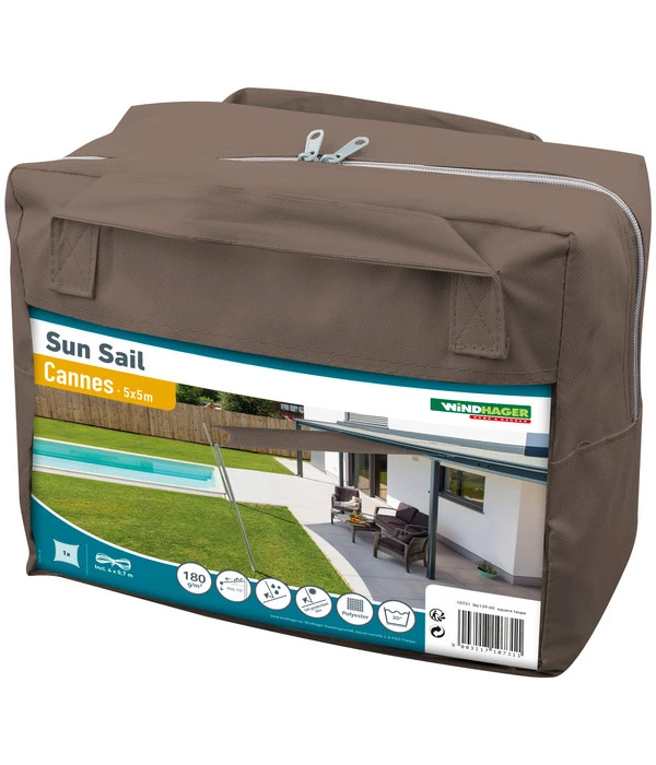 Windhager Sonnensegel Cannes, Quadratisch, Ca. B500/T500 Cm 4 Windhager Sonnensegel Cannes, Quadratisch, Ca. B500/T500 Cm – Bild 2