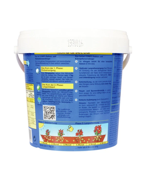 COMPO Balkon- Und Kübelpflanzendünger, 1,2 Kg 4 COMPO Balkon- Und Kübelpflanzendünger, 1,2 Kg – Bild 2