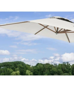 Dehner Ampelschirm Zypern, Holzoptik, Quadratisch, Ca. B300/T300 Cm -Garten Umfassend Geschäft 6865422 WE DE 001 AmpelschirmZypernBeige