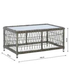 Dehner Geflechtlounge Santos, 4-teilig -Garten Umfassend Geschäft 6875074 WE BG 003 LoungeSantosNEU