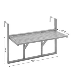 Dehner Balkonhängetisch, Ca. B90/H65/T41,7 Cm -Garten Umfassend Geschäft 6897748 WE BG 001 BalkonklapptischMacao