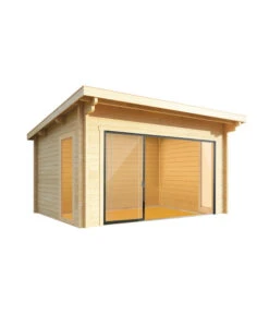 Wolff Finnhaus Gartenhaus Trondheim 70-G XL, Inkl. Schiebetür Links, Ca. B570/H256/T620 Cm