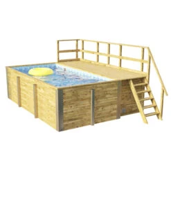 Weka Massivholzpool 595 Gr. 1, Ca. B490/H201/T315 Cm, Folie Blau/Mosaic