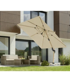 Schneider Ampelschirm Rhodos Twist Woody, Quadratisch, Ca. B300/T300 Cm -Garten Umfassend Geschäft 6953467 WE MO 001 SchneiderAmpelschirmRhodosTwistWoodynatur