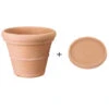 Farmet New Kunststoff-Topf Impruneta, Rund, Terrakotta, Inkl. Untersetzer -Garten Umfassend Geschäft 6965271 6965297 6965503 WE FS 001 FarmetTopfImprunetaRundUntersetzer