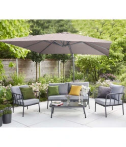 Siena Garden Ampelschirm California N+, Quadratisch, Ca. B300/300 Cm -Garten Umfassend Geschäft 6987960 WE MO 001 SienaGardenAmpelschirmCaliforniaN300x300cmTaupe