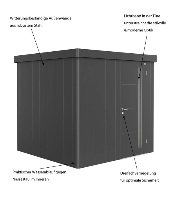 Biohort Gerätehaus Neo B, Dunkelgrau 7 Biohort Gerätehaus Neo B, Dunkelgrau – Bild 5